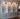 Living room white color display cabinet with decorative spot lights 