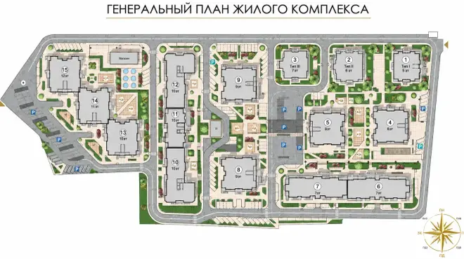 Генплан ЖК Золота Ера — розташування будинків і громадських просторів