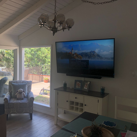 Dedicated home theater with coffered ceiling