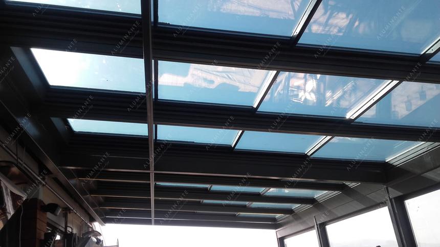 Automatic sliding glass roof 14&nbsp;×&nbsp;6 m with sliding glass on the perimeter, photo 5