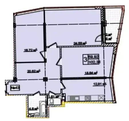 3-кімнатне планування Costa Fontana — варіант 9