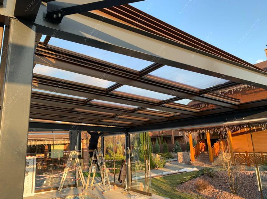 Automatic sliding glass roof 14&nbsp;×&nbsp;6 m with sliding glass on the perimeter, photo 7