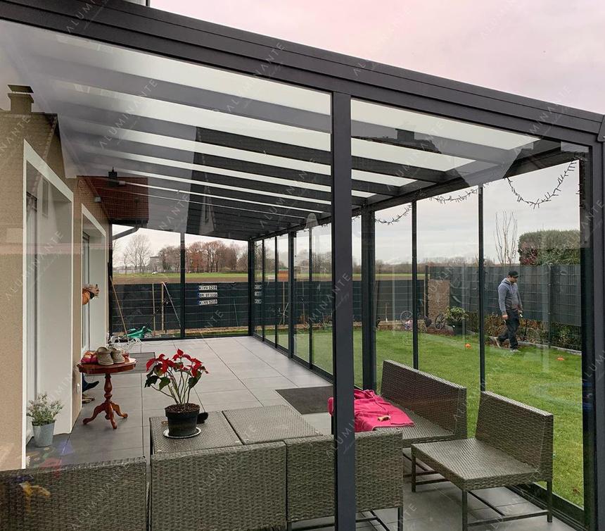 House terrace 6&nbsp;×&nbsp;3 m with ORIZZONTE THERMO double-glazed walls