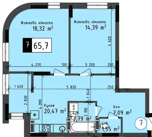 2-кімнатна квартира в ЖК Odesa City — варіант 4