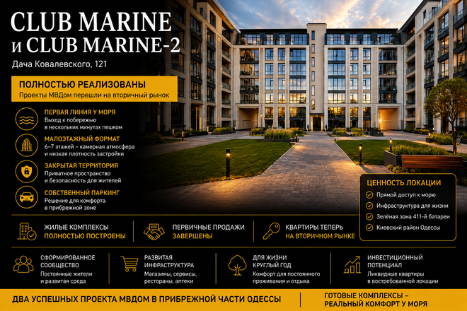 Club Marine и Club Marine 2 полностью реализованы