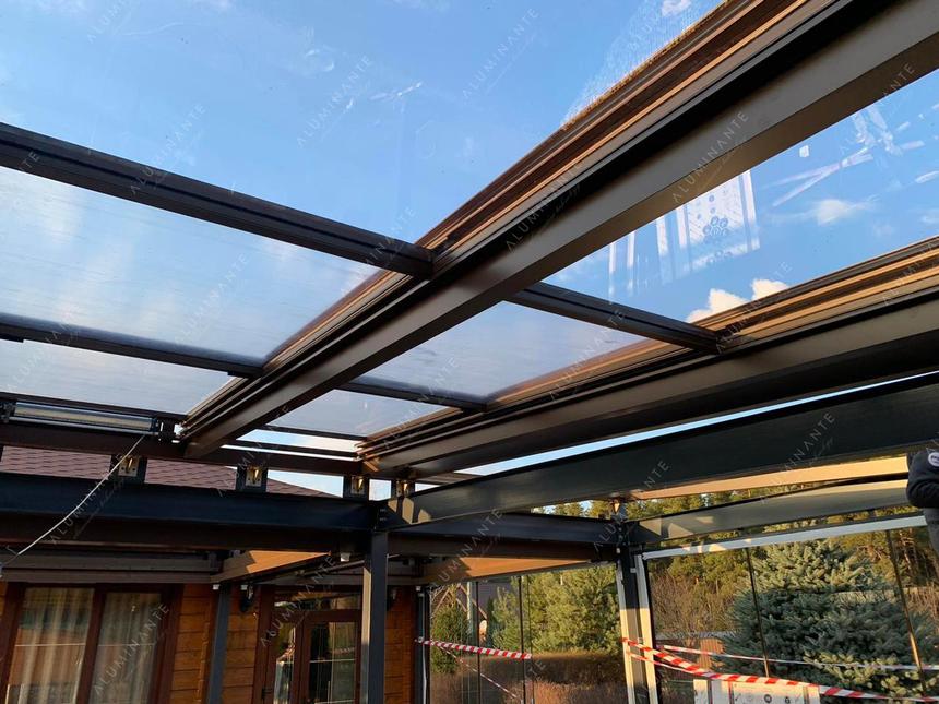 Automatic sliding glass roof 14&nbsp;×&nbsp;6 m with sliding glass on the perimeter, photo 4