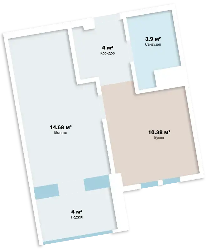 Планування 1-кімнатної квартири в ЖК Comfort Hall