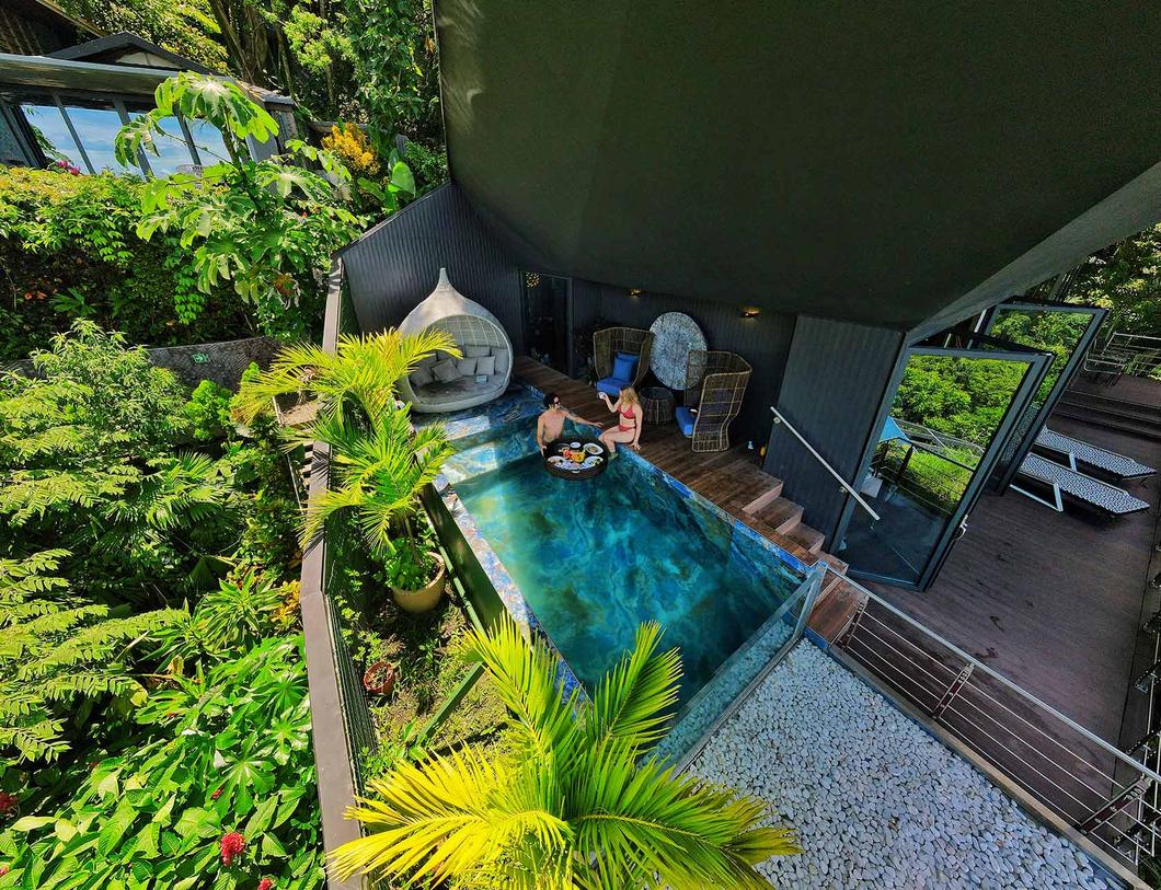 Sky Penthouse Private Pool, the pool, seen from above, Hotel Makanda, Manuel Antonio