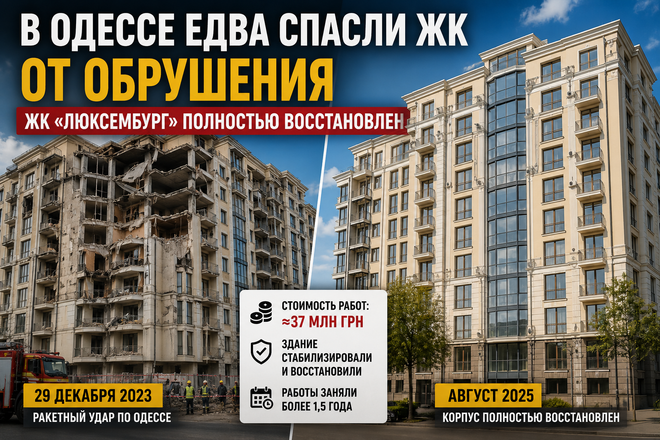 ЖК Люксембург в Одессе после восстановления