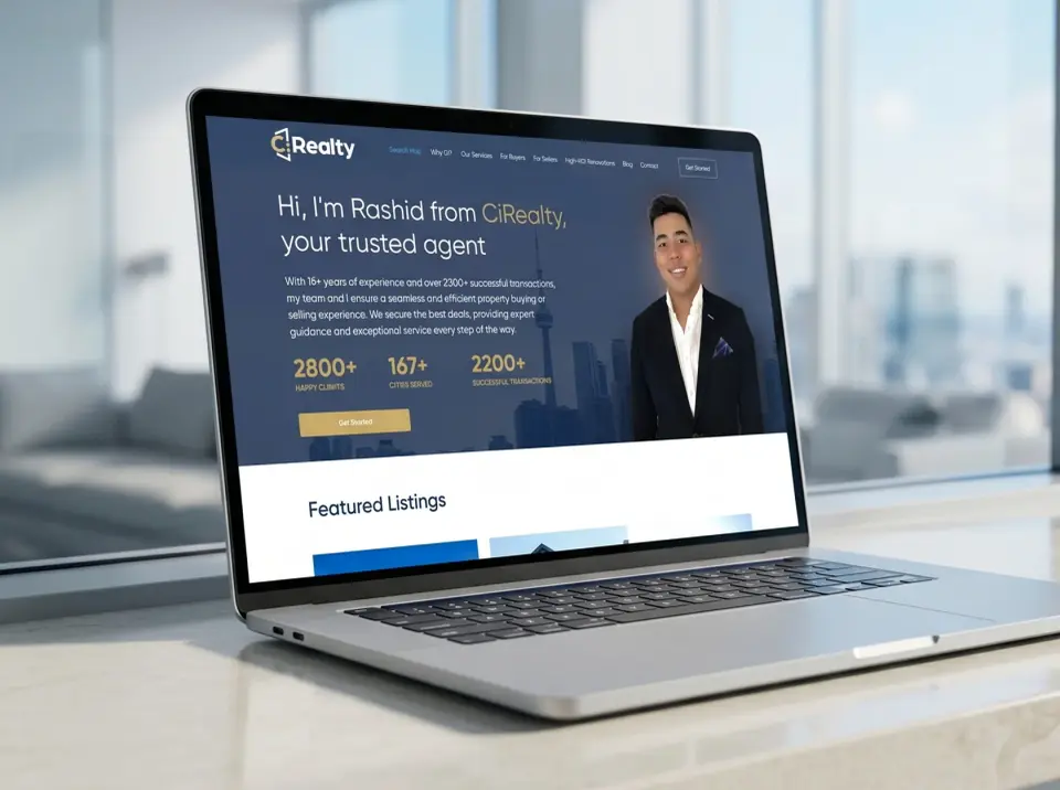 Страница услуг на сайте риелтора после аудита и редизайна от Thrive Solutions