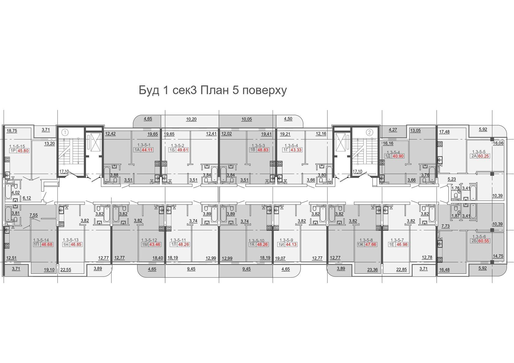 Типовая планировка этажей Кадорр на Даче Ковалевского — вариант 15