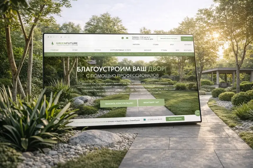 Главная страница GreenFuture на экране ноутбука