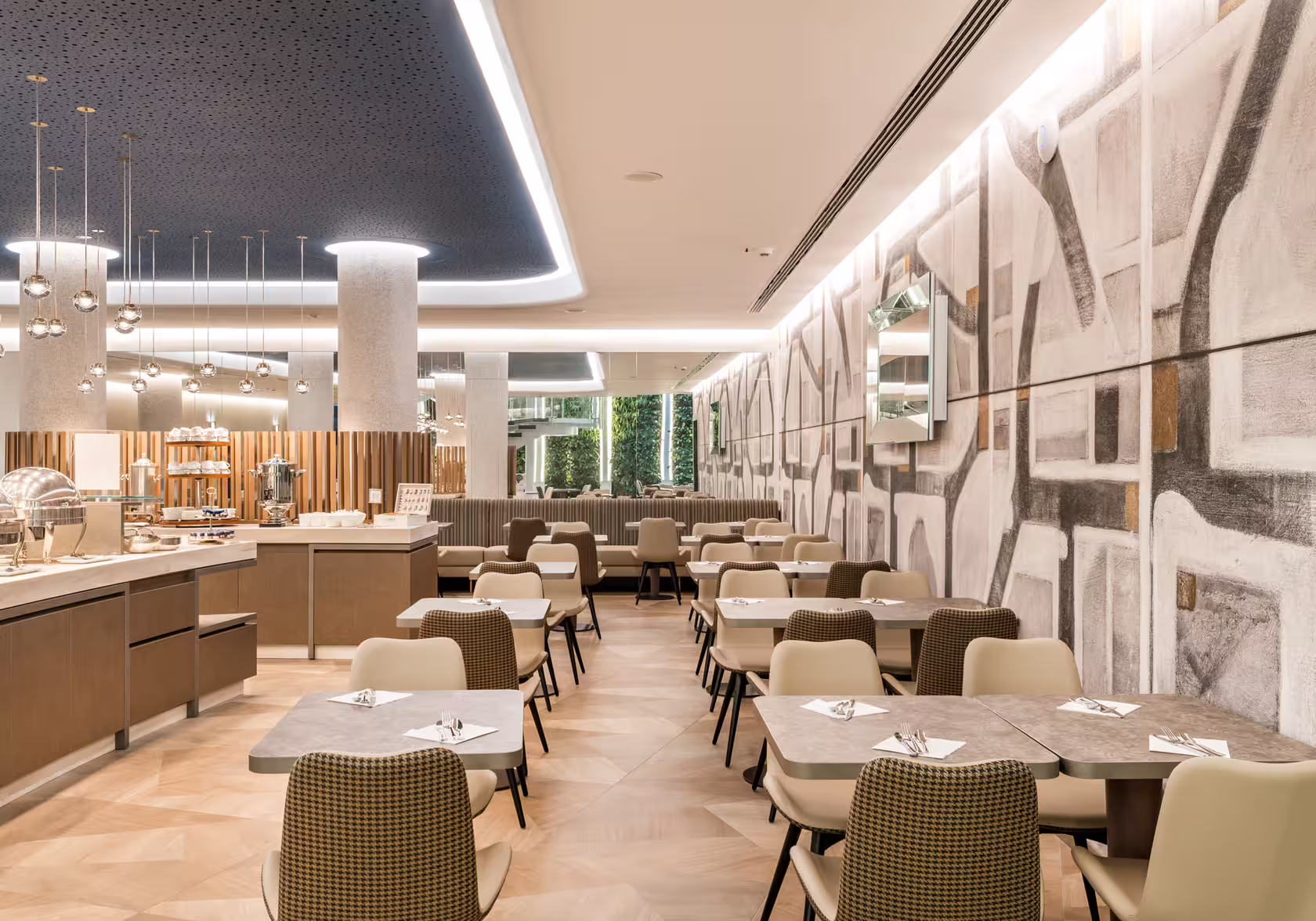 Memorable restaurant interior in Cyprus where design, comfort and lighting work together