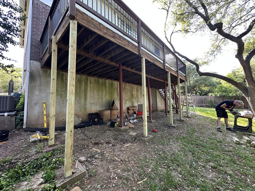 Cedar Park TX deck post replacement — before