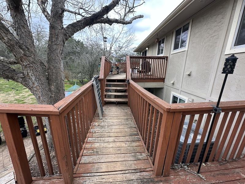 Two wooden decks and bridge restoration Austin TX — photo 3