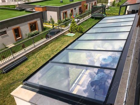 House terrace with a PRADA glass roof