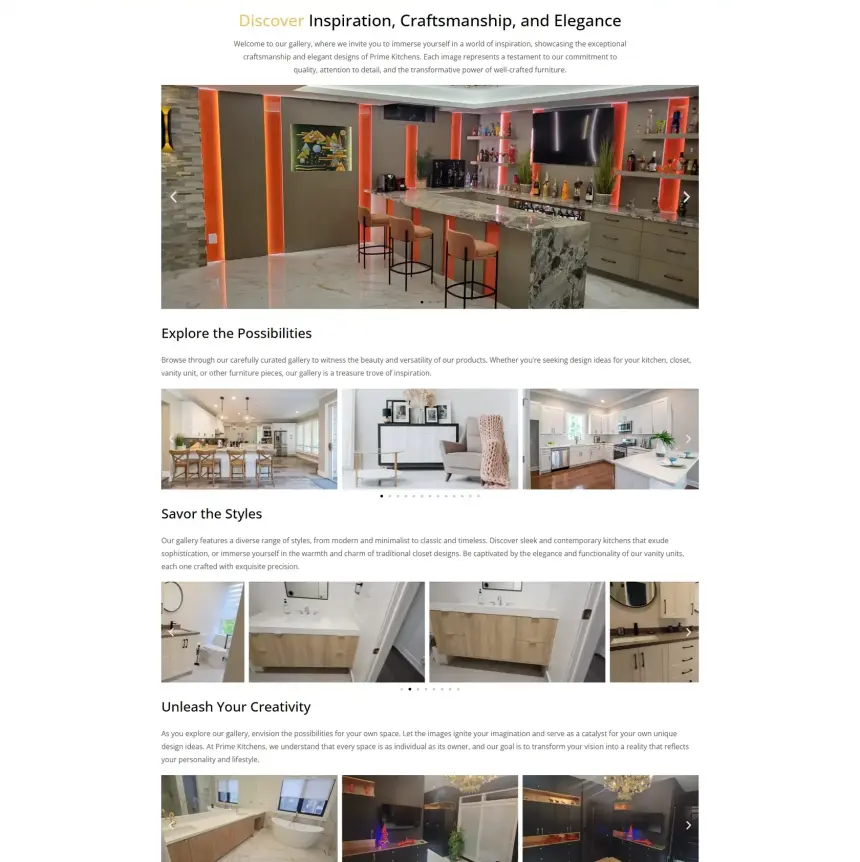 Галерея проектов Prime Kitchens с фотографиями кухонь