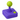 A purple joystick with a green ball handle and a green button