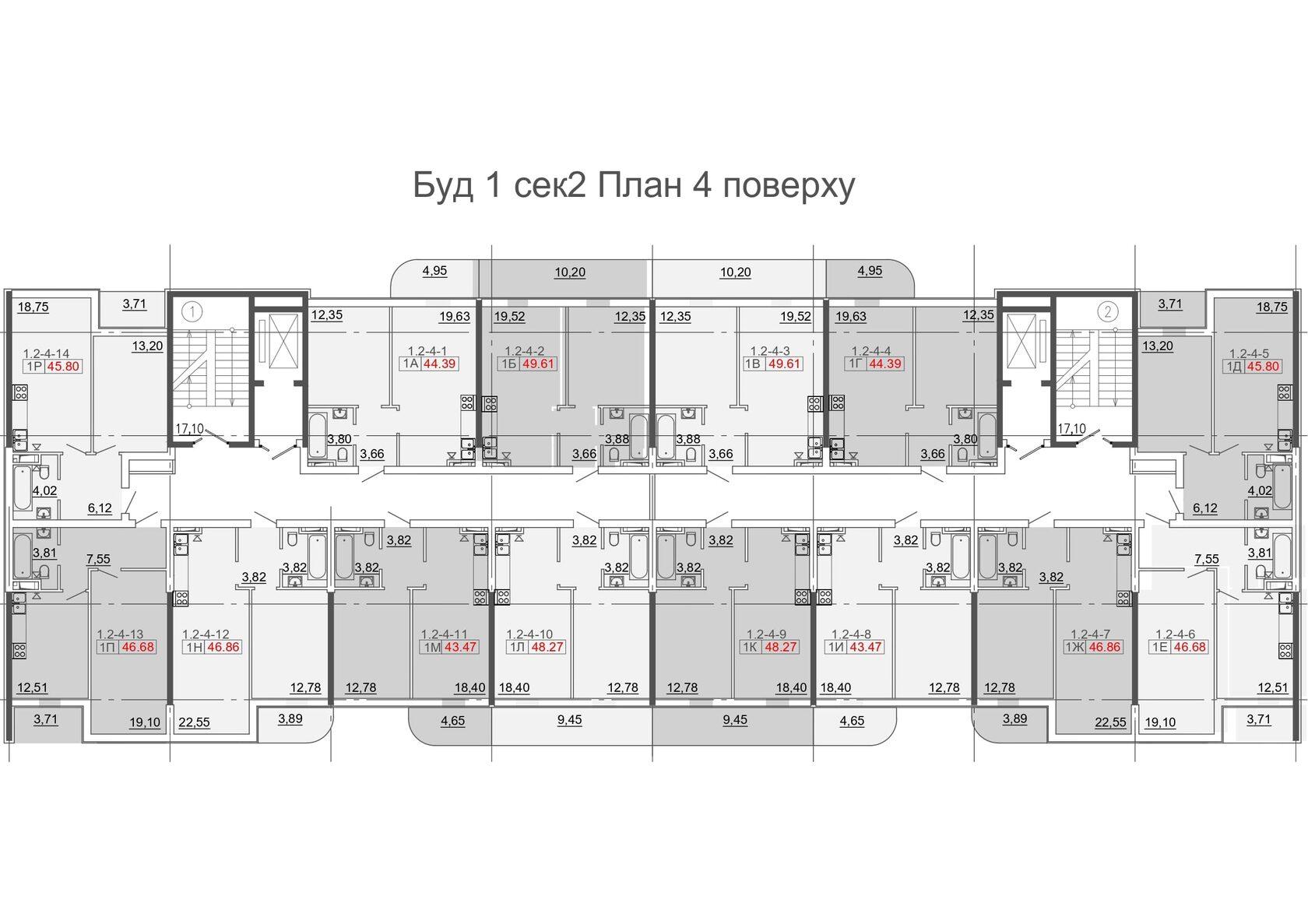 Типовая планировка этажей Кадорр на Даче Ковалевского — вариант 9