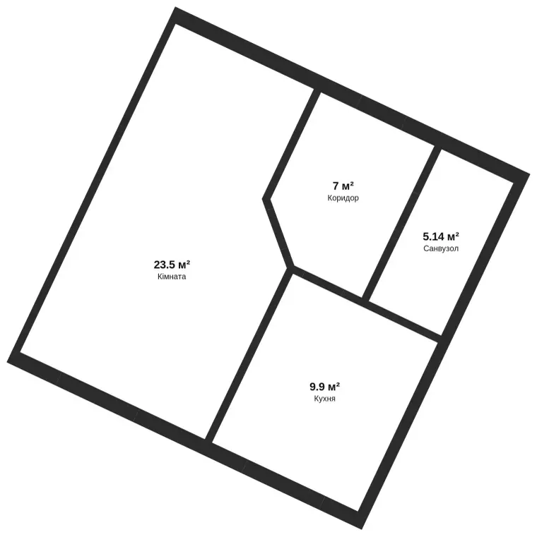 Планування 1-кімнатної квартири в ЖК ЛісSky площею від 42 м²