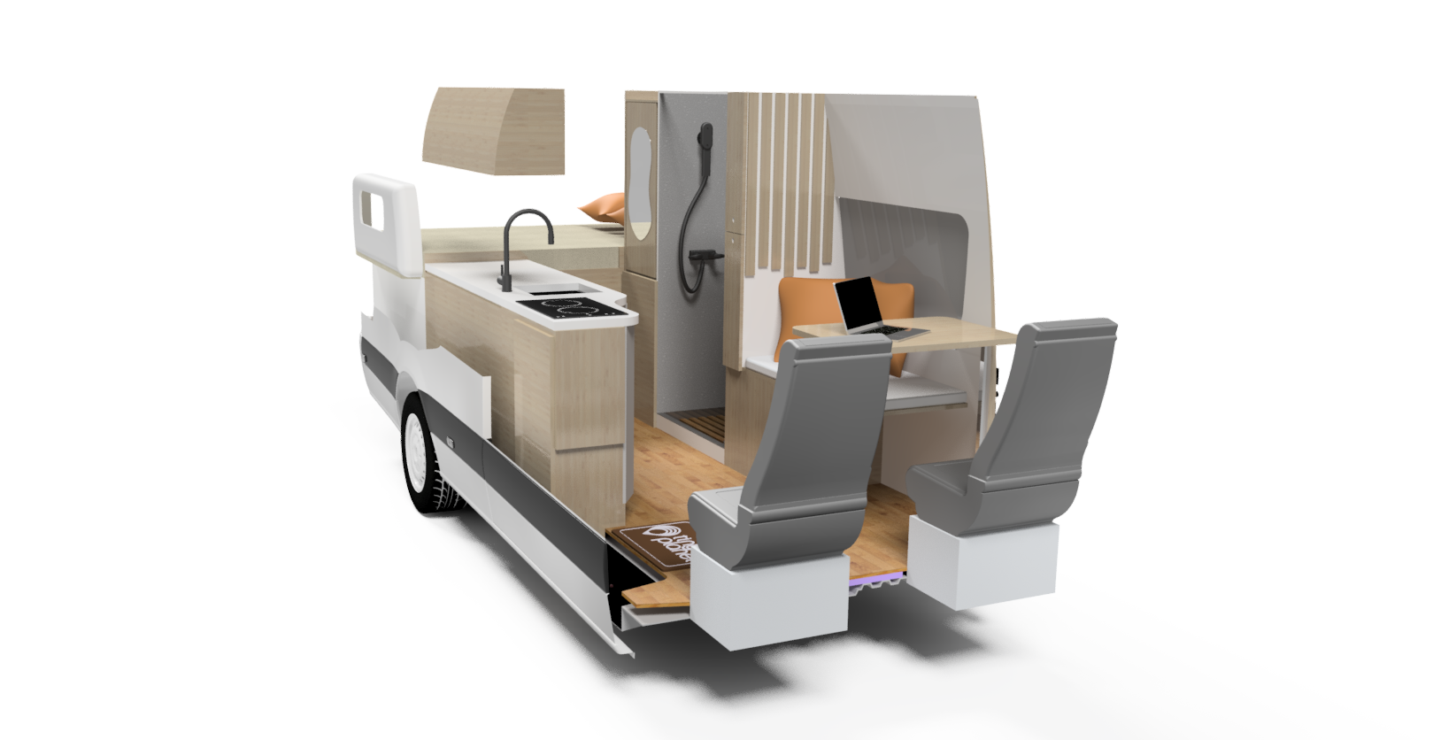 Aura interior 3D cutaway