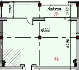 1-комнатная квартира в ЖК OZONE Residence — планировка 1