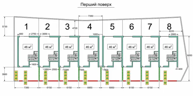 Планировка таунхауса Вавилон — план первого этажа