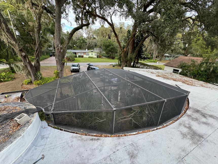 Pool cage after full rescreening