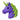 Purple and green 3D unicorn head