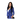 Female guide with long hair in the blue costume