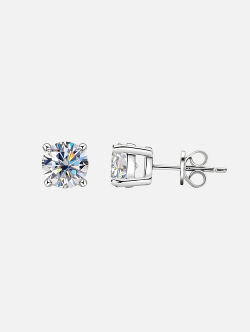 Сережки Round Brilliant срібло 925 VVS1