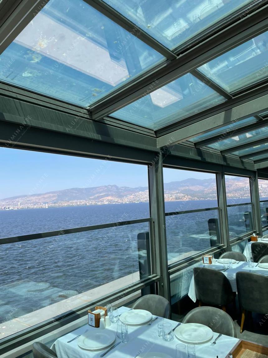 Restaurant with a sea view under a SKYTECH automatic glass roof, 15&nbsp;×&nbsp;5 m, photo 1