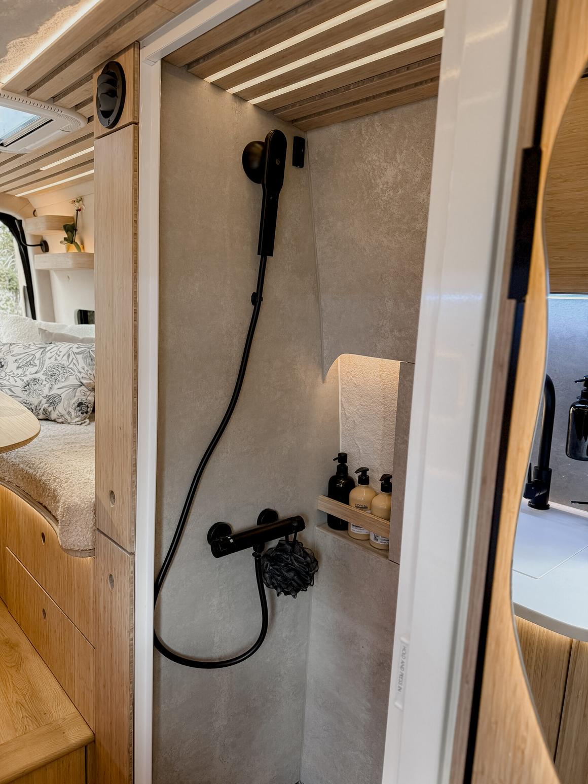Enclosed indoor shower