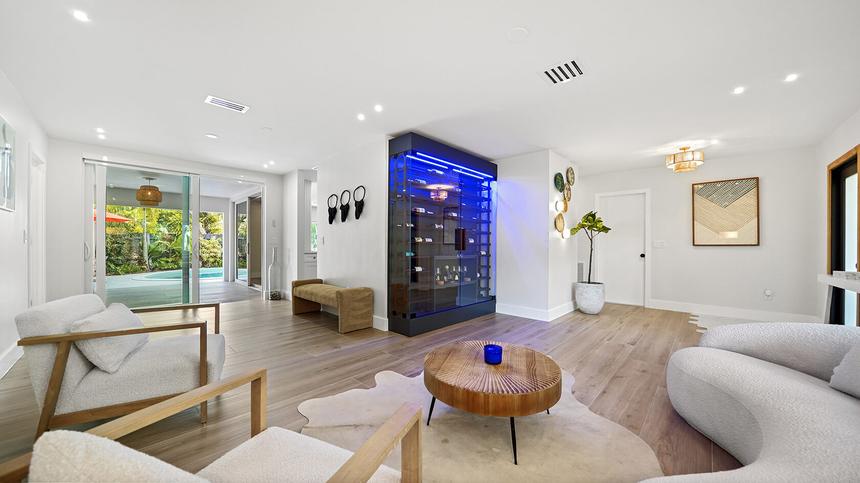 Living room of a furnished rental home