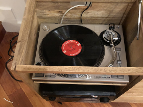 Turntable corner in custom woodwork