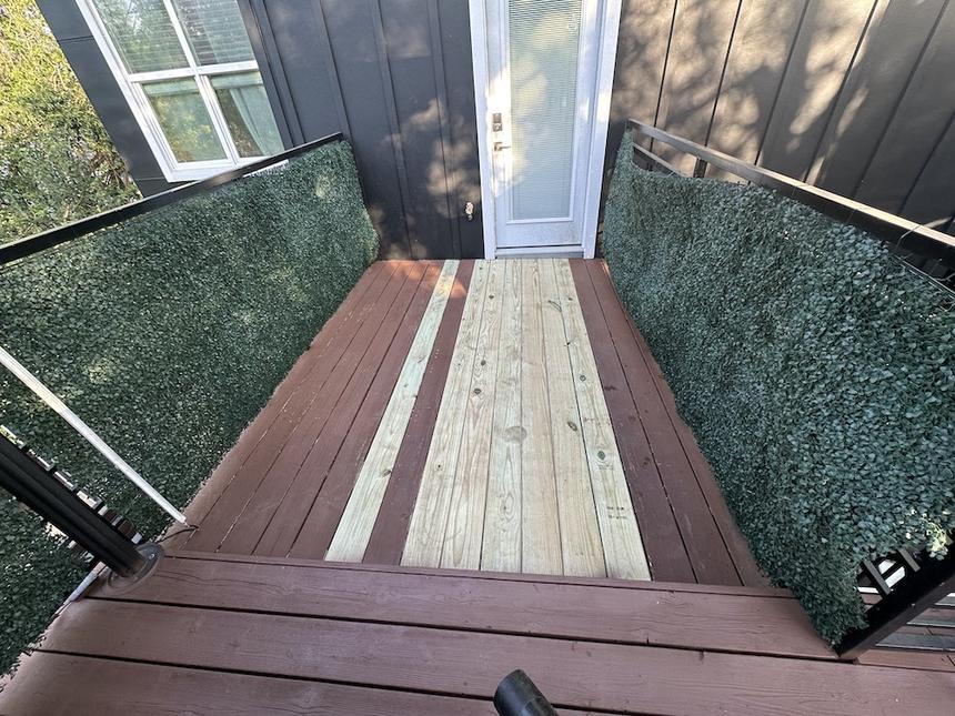 Downtown Austin wood terrace floor repair and painting — photo 10
