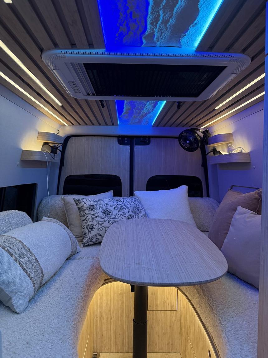 Multi-zone lighting in a Tiny Planet van