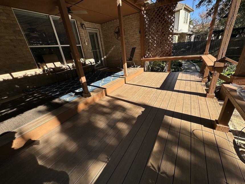 17-year-old wood deck restoration Austin TX — after