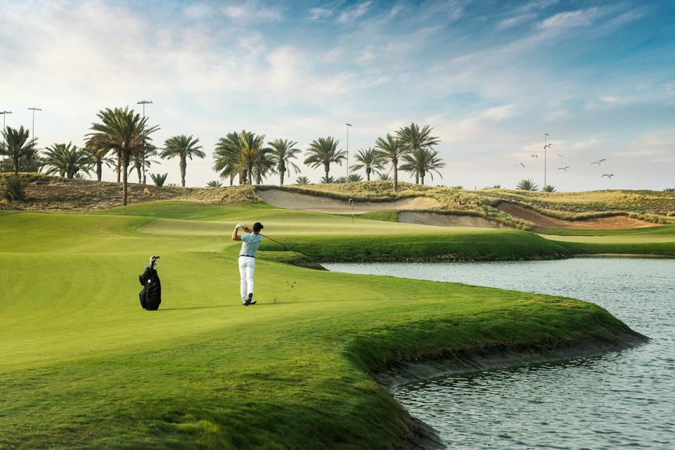 Golfers on a Bali golf course