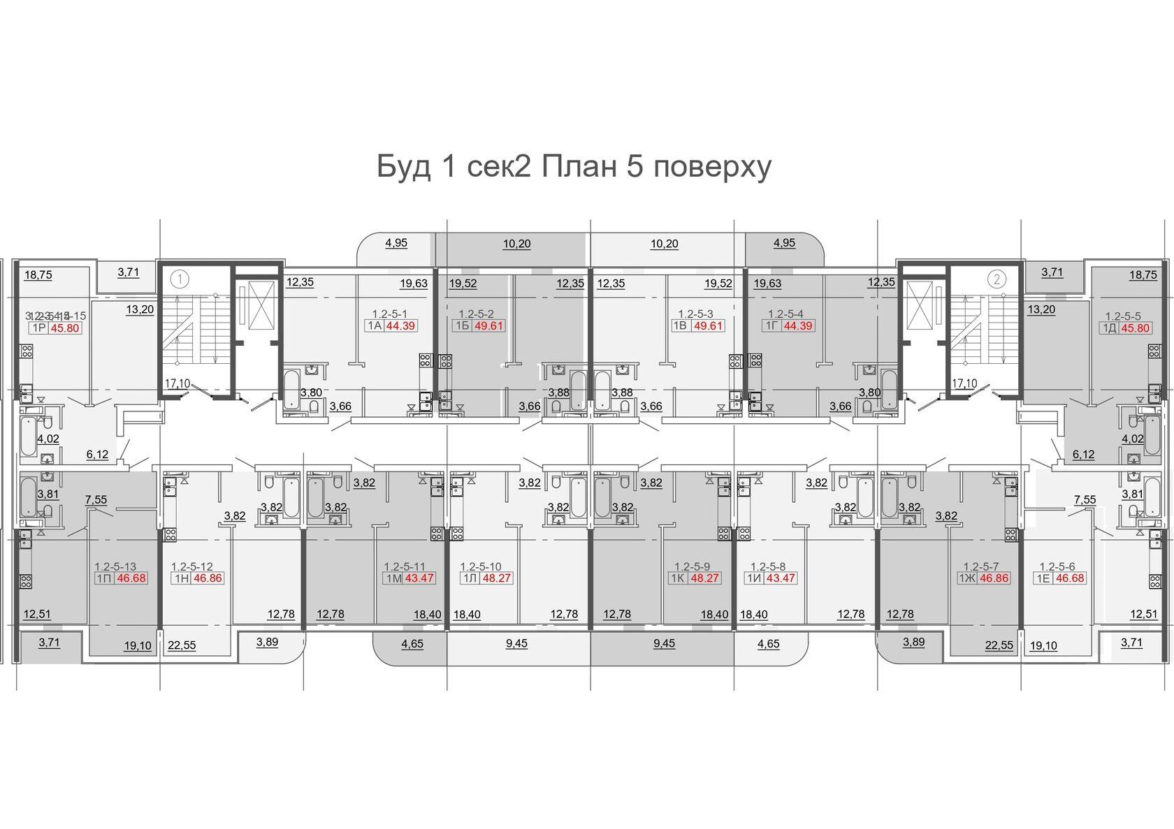 Типовая планировка этажей Кадорр на Даче Ковалевского — вариант 10