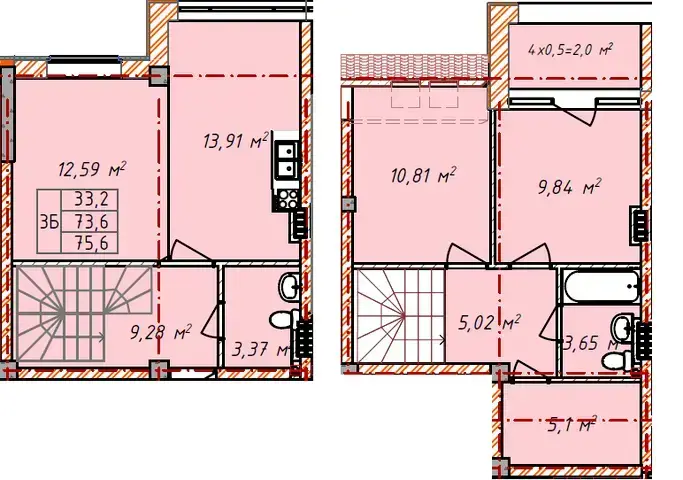 Планування 3-кімнатної квартири в ЖК Comfort Hall