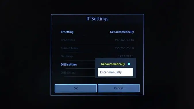 Переключение DNS с автоматического режима на ручной ввод