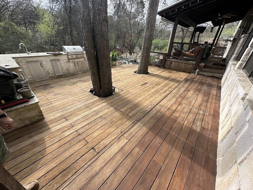 IPE wood deck restoration project in Lakeway TX