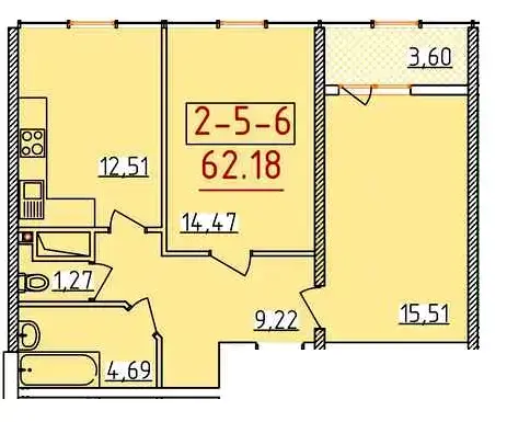 2-комнатная квартира в ЖК 34-я Жемчужина — фото 2