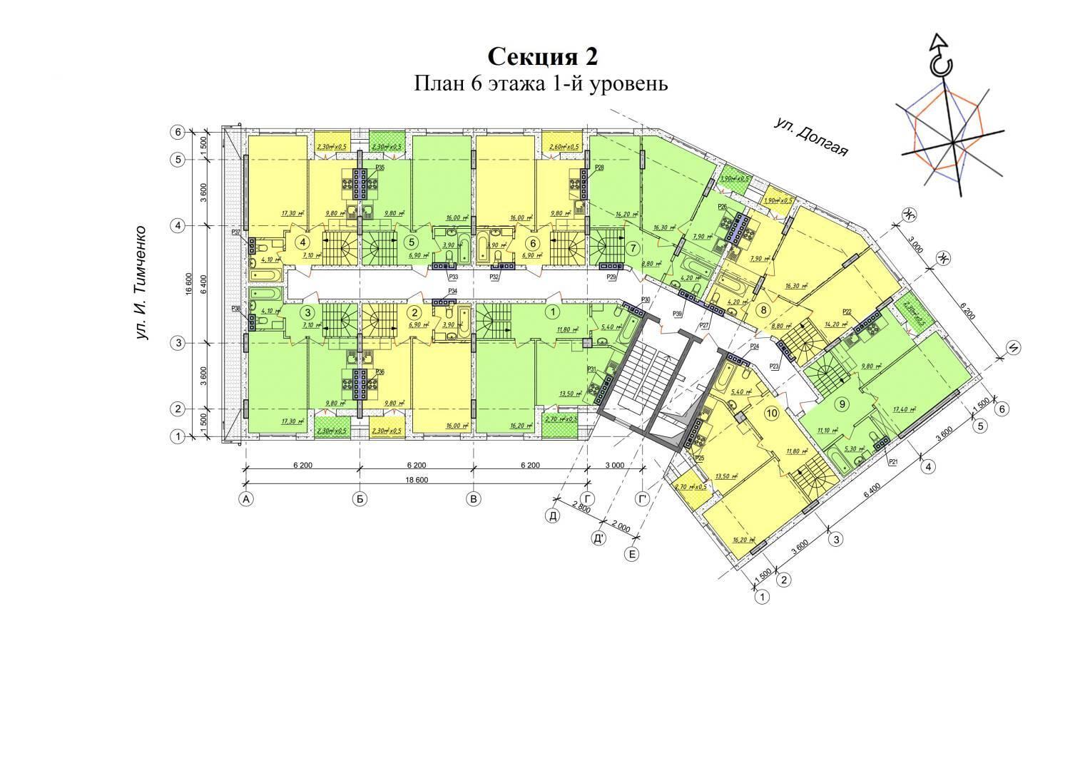 Типовая планировка этажа Club Marine 2 — вариант 4