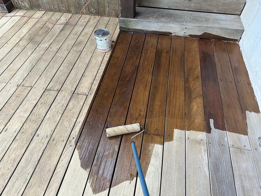 IPE deck restoration Lakeway TX — restored golden IPE surface detail