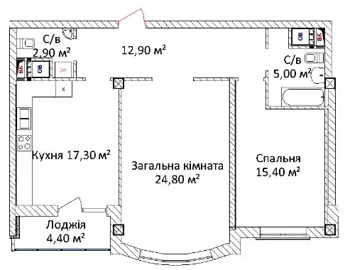 Фото 2-комнатной квартиры в ЖК на Еврейской
