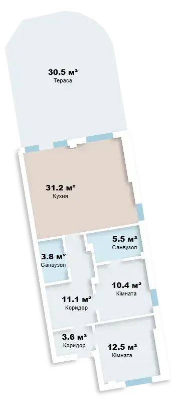 Планування 3-кімнатної квартири в ЖК Comfort Hall