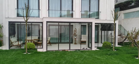 Terrace with warm sliding double glazing, 22&nbsp;mm units