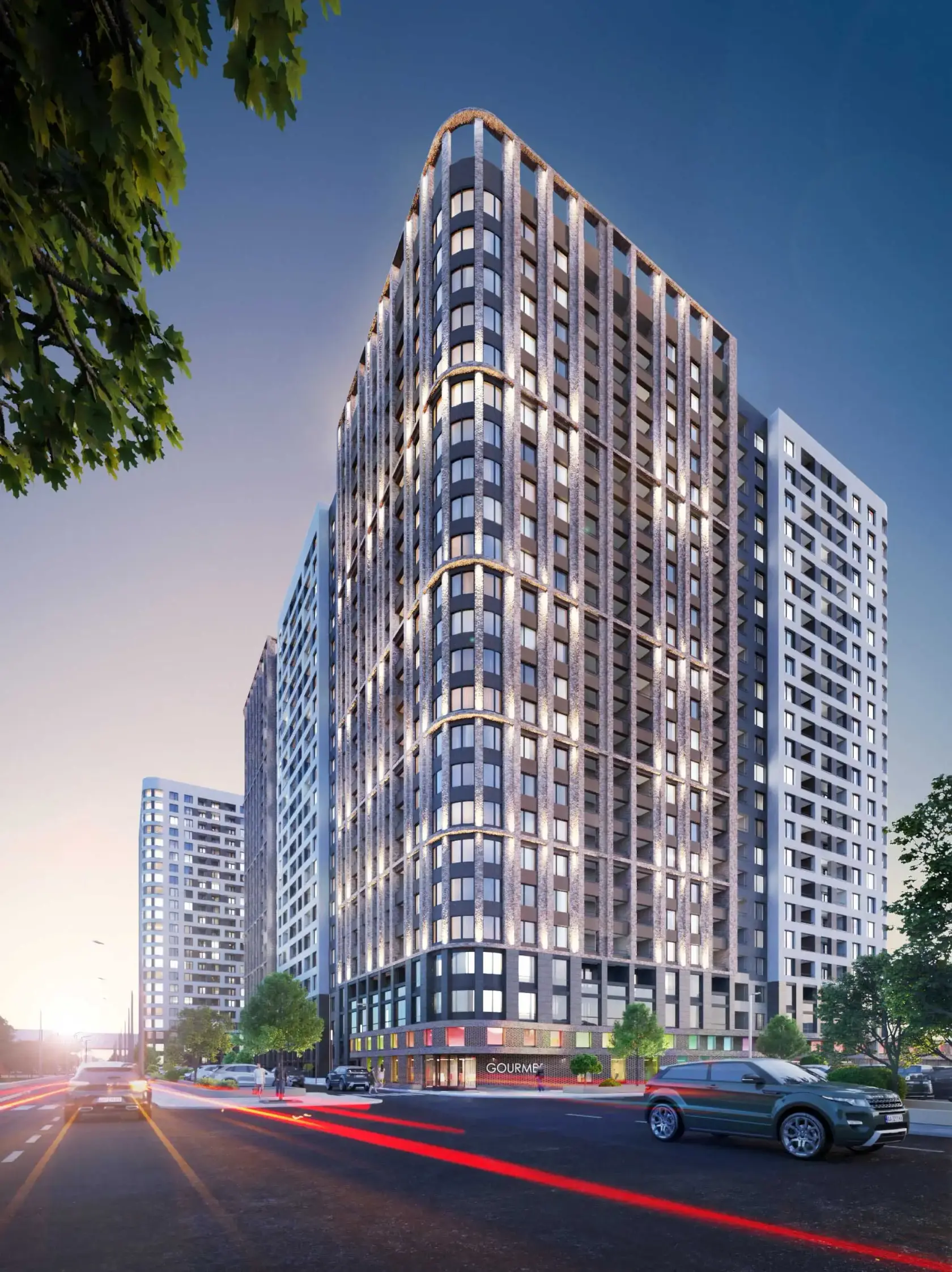 ЖК Modern — современный фасад дома бизнес-класса